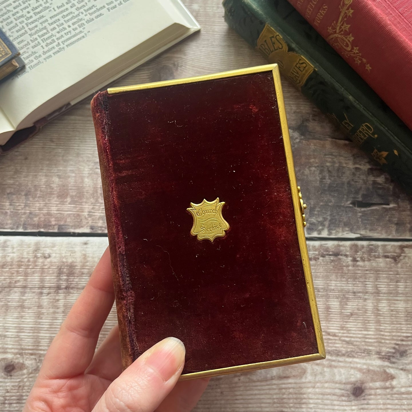 1854 The Book of Common Prayer Velvet Binding and Brass Clasp