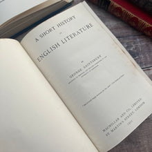 Load image into Gallery viewer, 1911 A Short History of English Literature by George Saintsbury Beautiful Half Leather Binding

