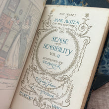 Load image into Gallery viewer, 1898 Sense and Sensibility by Jane Austen; Half Leather Binding with Colour Plates
