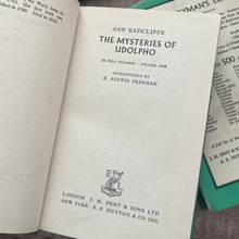 Load image into Gallery viewer, 1959 The Mysteries of Udolpho by Mrs Ann Radcliffe Two Volume Edition
