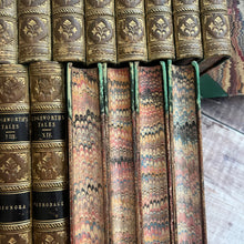 Load image into Gallery viewer, 1830&#39;s Collection of The Works of Maria Edgeworth in 18 Volumes Georgian Half Leather Set
