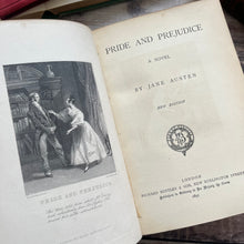 Load image into Gallery viewer, Collection of the Works of Jane Austen Half Leather Bound Victorian Books
