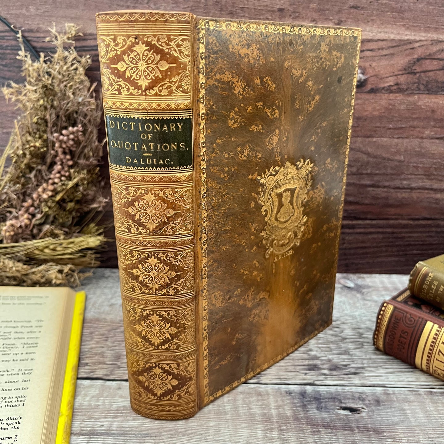 1896 A Dictionary of Quotations Late Victorian Fine Tree Calf Leather Binding