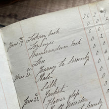 Load image into Gallery viewer, Victorian Hand Written Accounting Book with Clasp and Marbled Edges

