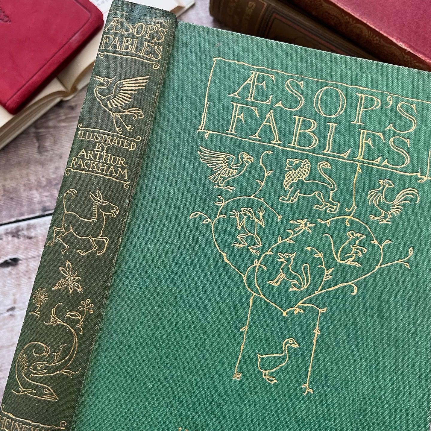 1912 Aesop's Fables Illustrated by Arthur Rackham First Edition Thus Colour Plates