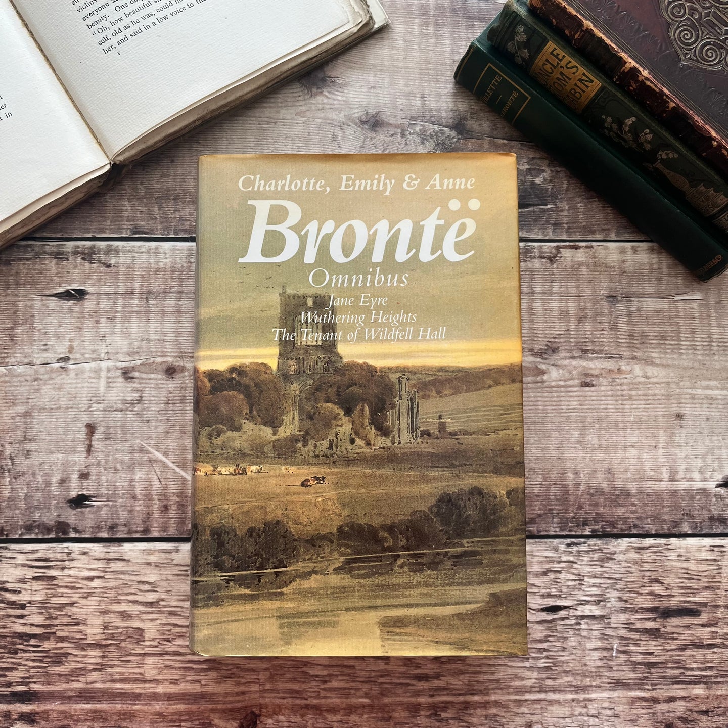 Bronte Omnibus featuring Three Novels by The Bronte Sisters...Jane Eyre, Wuthering Heights and The Tenant of Wildfell Hall