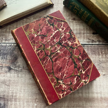 Load image into Gallery viewer, 1874 The Caxtons by Lord Lytton Half Calf Leather Book with Marbled Edges

