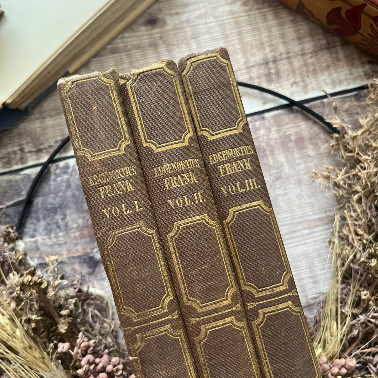 1844 Frank by Maria Edgeworth Three Volumes in Original Cloth Early Victorian Books