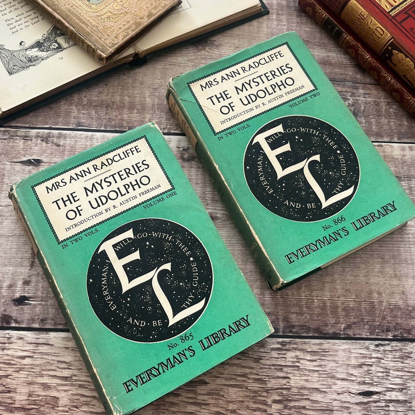 1959 The Mysteries of Udolpho by Mrs Ann Radcliffe Two Volume Edition