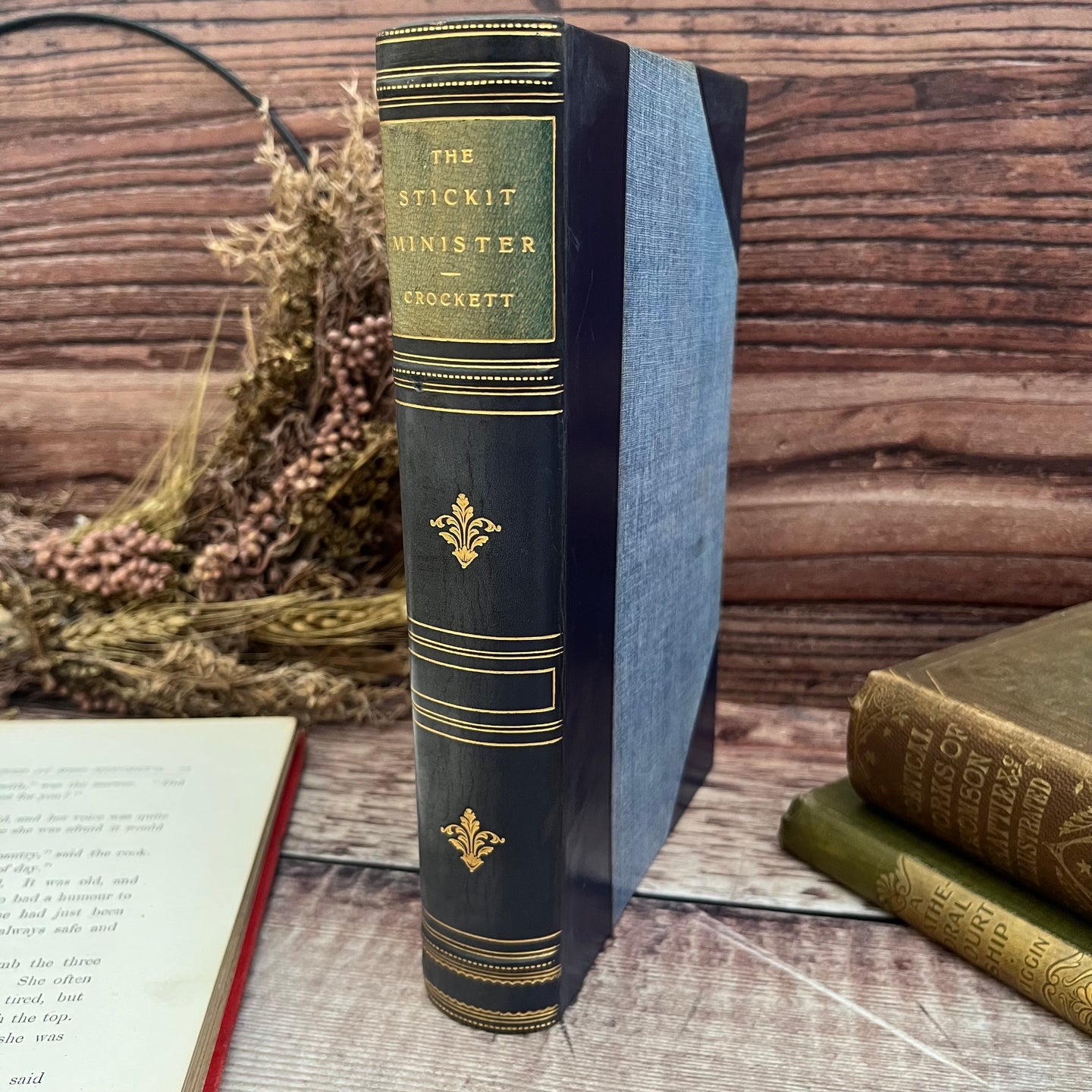 1895 The Stickit Minister by S R Crockett Half Calf Leather Book Marbled 19th Century