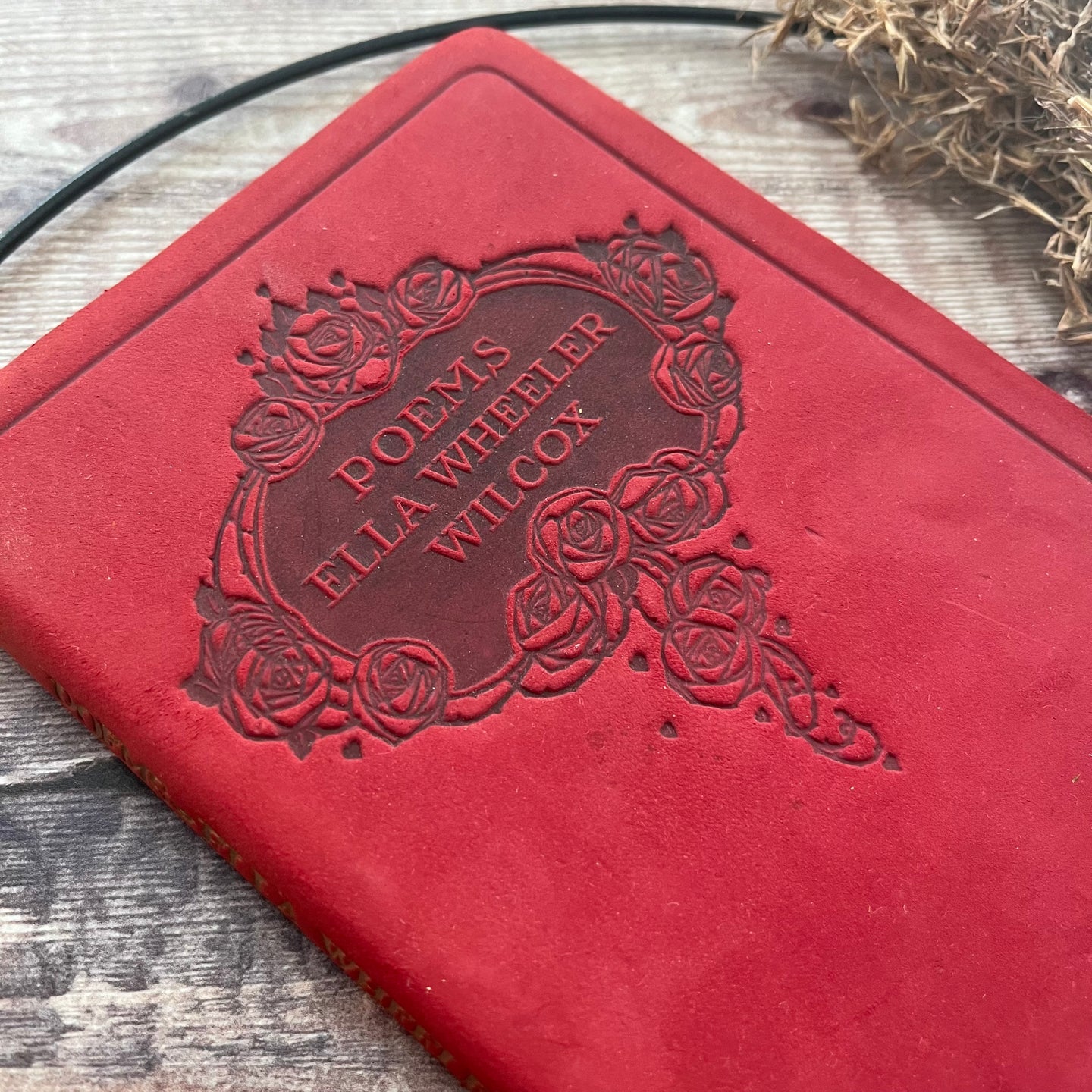 Poems of Ella Wheeler Wilcox Miniature Yapp Leather Suede Binding Antique Roses Book