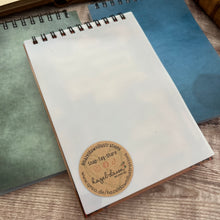 Load image into Gallery viewer, Spiral Bound Lined Notebook; A6 with Antique Book Art Cover
