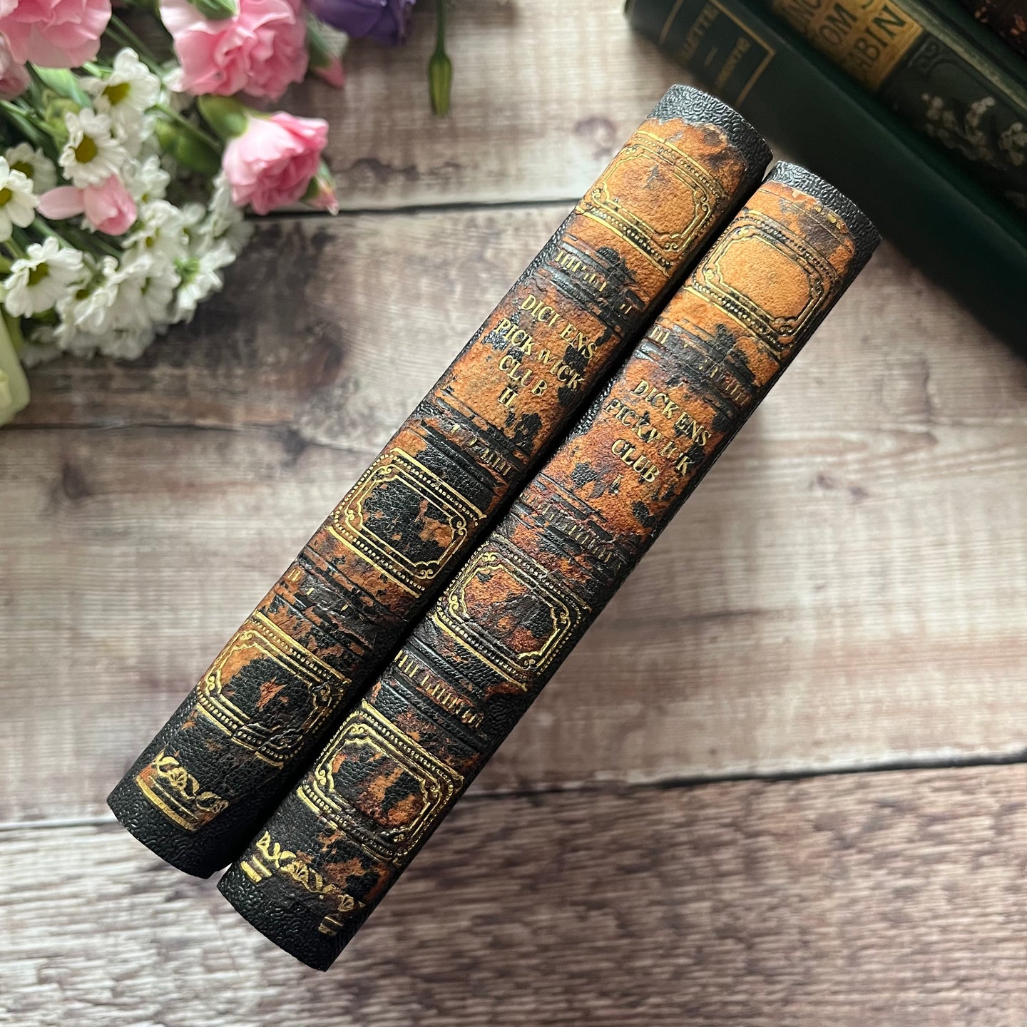 1842 The Pickwick Papers by Charles Dickens Rebound Two Volume Books