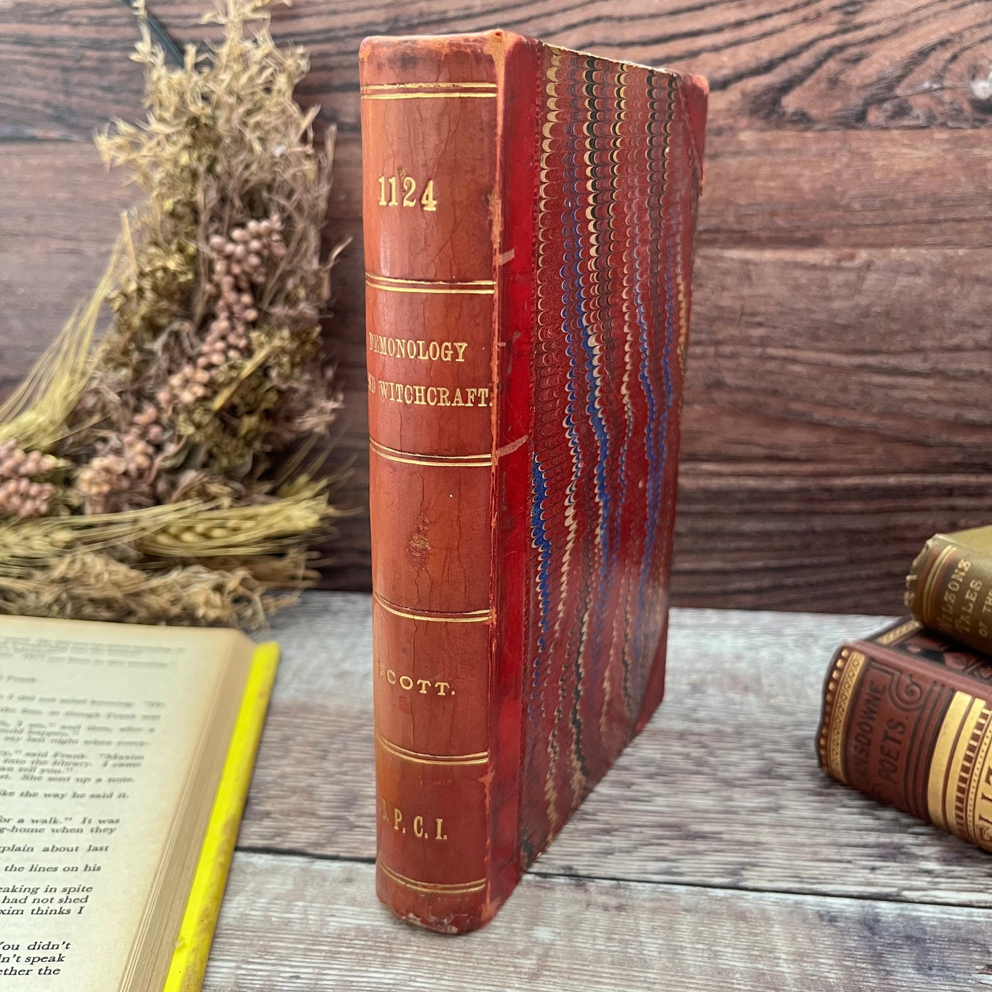 1871 Letters on Demonology and Witchcraft by Sir Walter Scott Half Leather Victorian Book