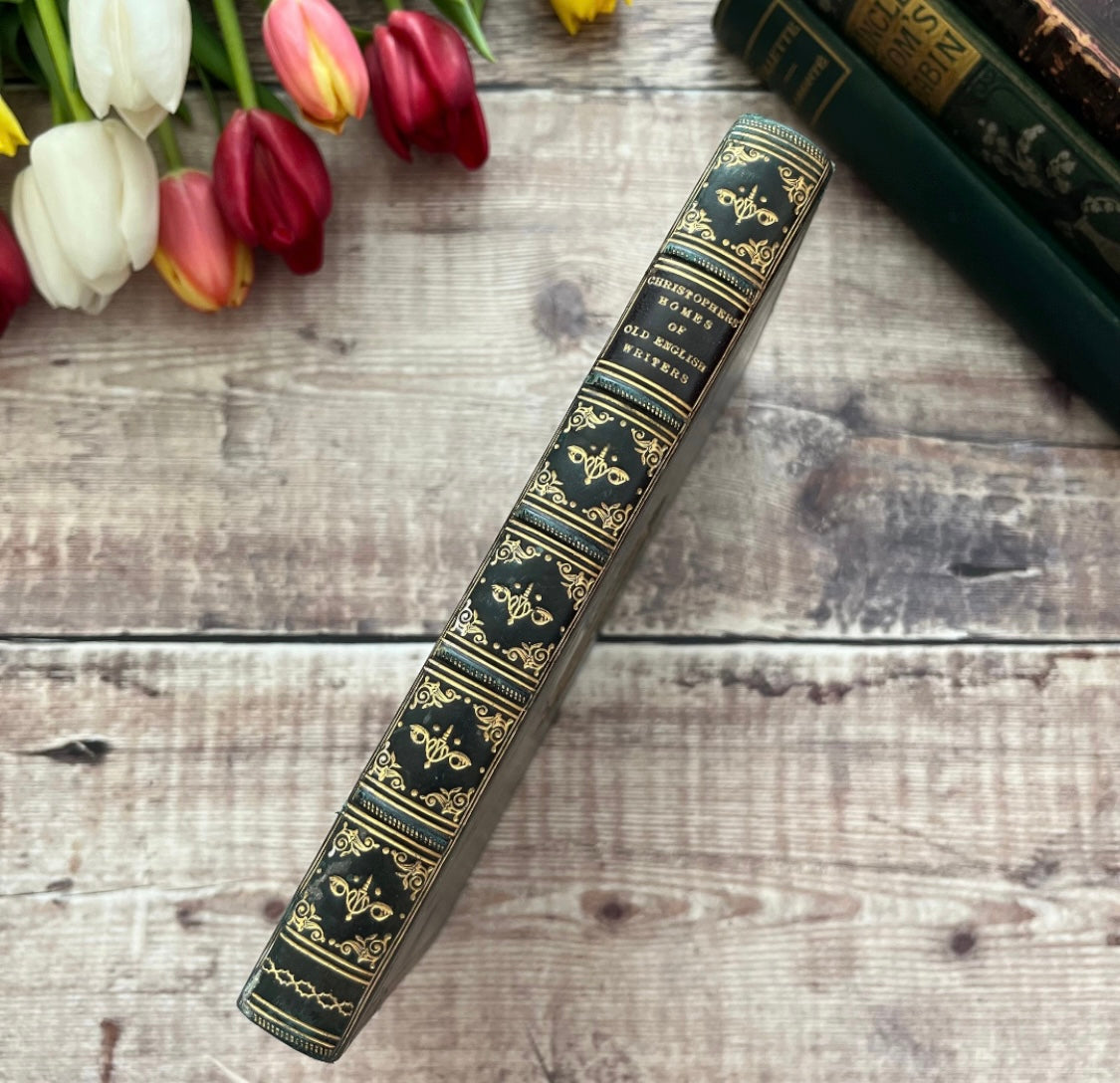 Homes of Old English Writers Full Leather Binding with Marbled Edges