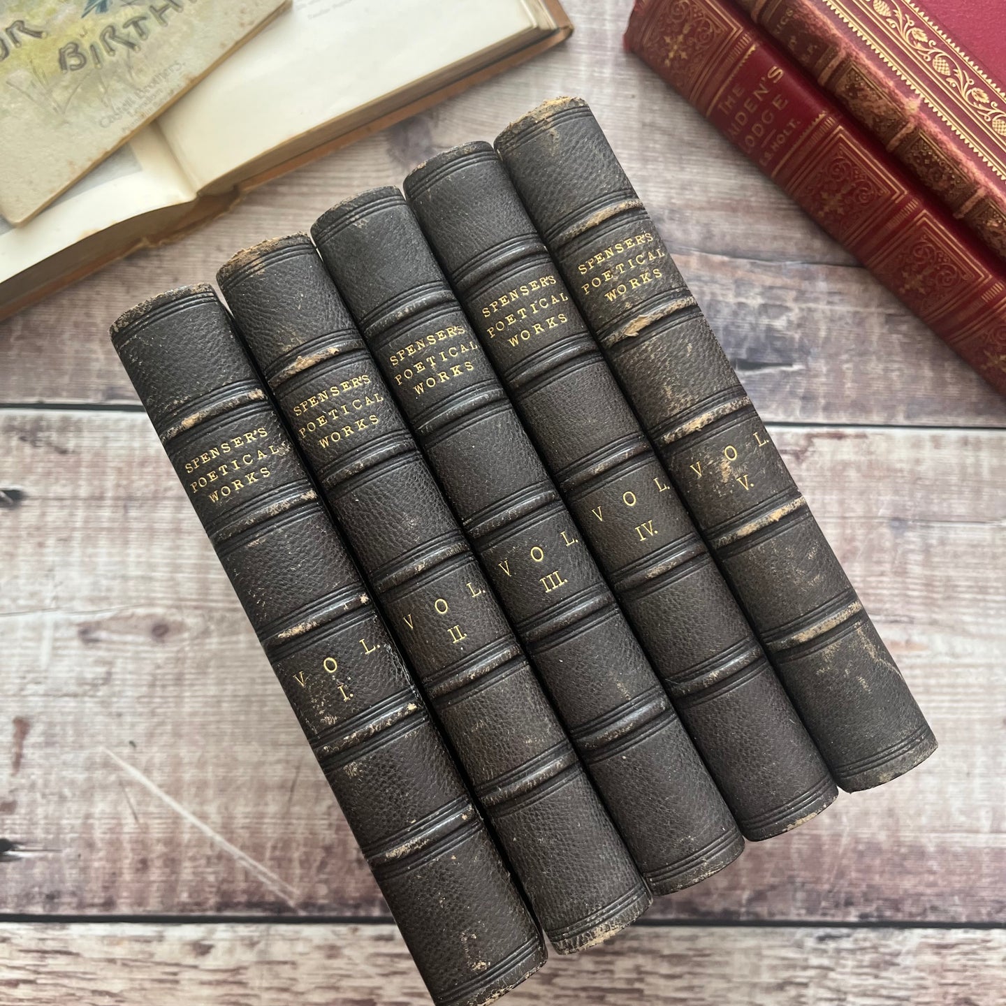 1839 The Poetical Works of Edmund Spenser The Faerie Queene Full Morocco Set (Et)