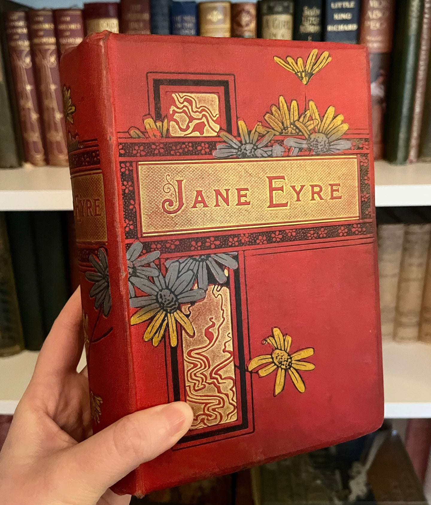 Rare Jane Eyre by Charlotte Bronte Floral Binding Late Victorian Book