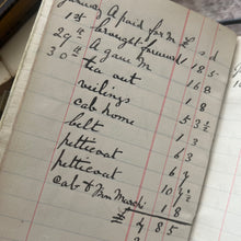 Load image into Gallery viewer, Edwardian Hand Written Accounting Book; Vellum Binding with Clasp
