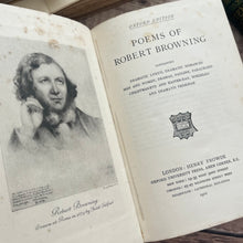 Load image into Gallery viewer, 1910 Poems of Robert Browning Quarter Bound Vellum Antique Fine Binding Book WORN
