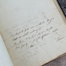 Load image into Gallery viewer, Early Victorian Manuscript Book; Full Embossed Leather with Original Verse and Printed Plates
