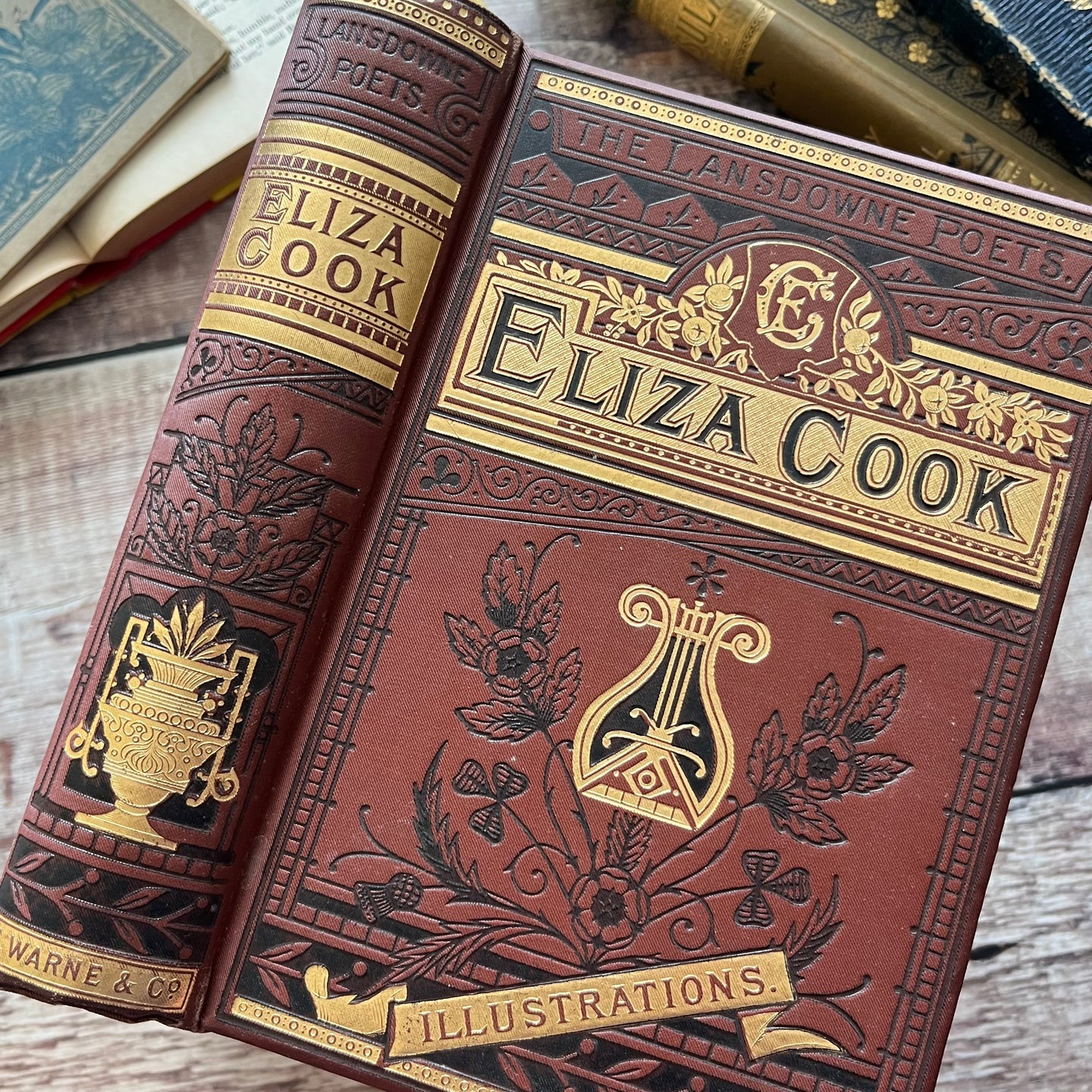 The Poetical Works of Eliza Cook Beautiful Victorian Cloth Book Illustrated