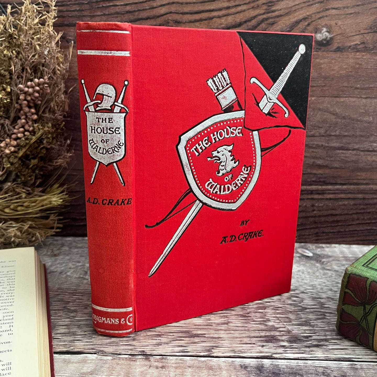 1898 The House of Walderne By A D Crake Late Victorian Book with Striking Binding