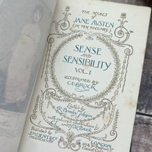 Load image into Gallery viewer, 1898 Sense and Sensibility by Jane Austen; Half Leather Binding with Colour Plates
