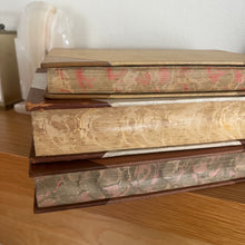 Load image into Gallery viewer, Stack of Three Early 20th Century Half Leather Vintage Books with Gilt Decorated Spines
